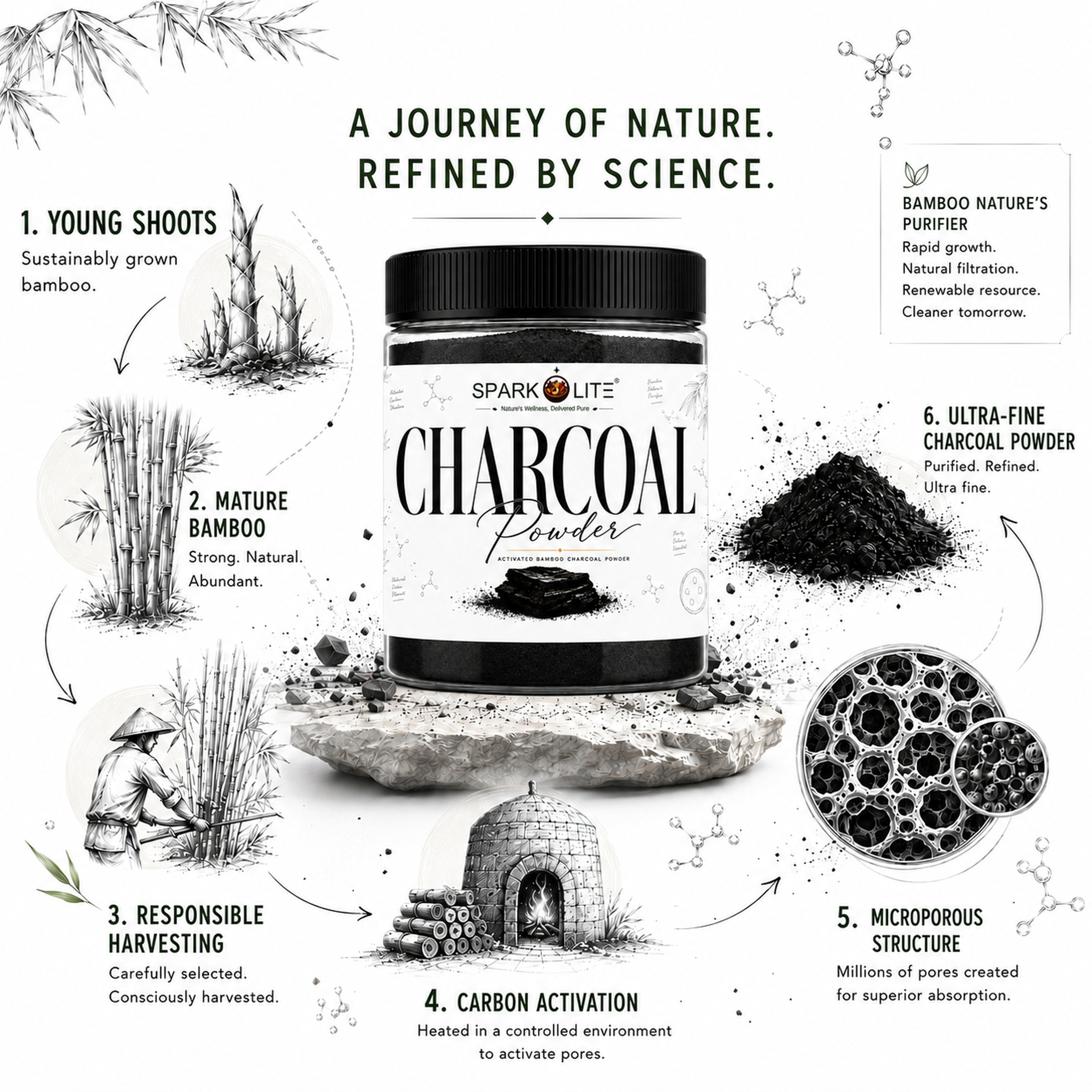 Organic Activated Bamboo Charcoal Powder