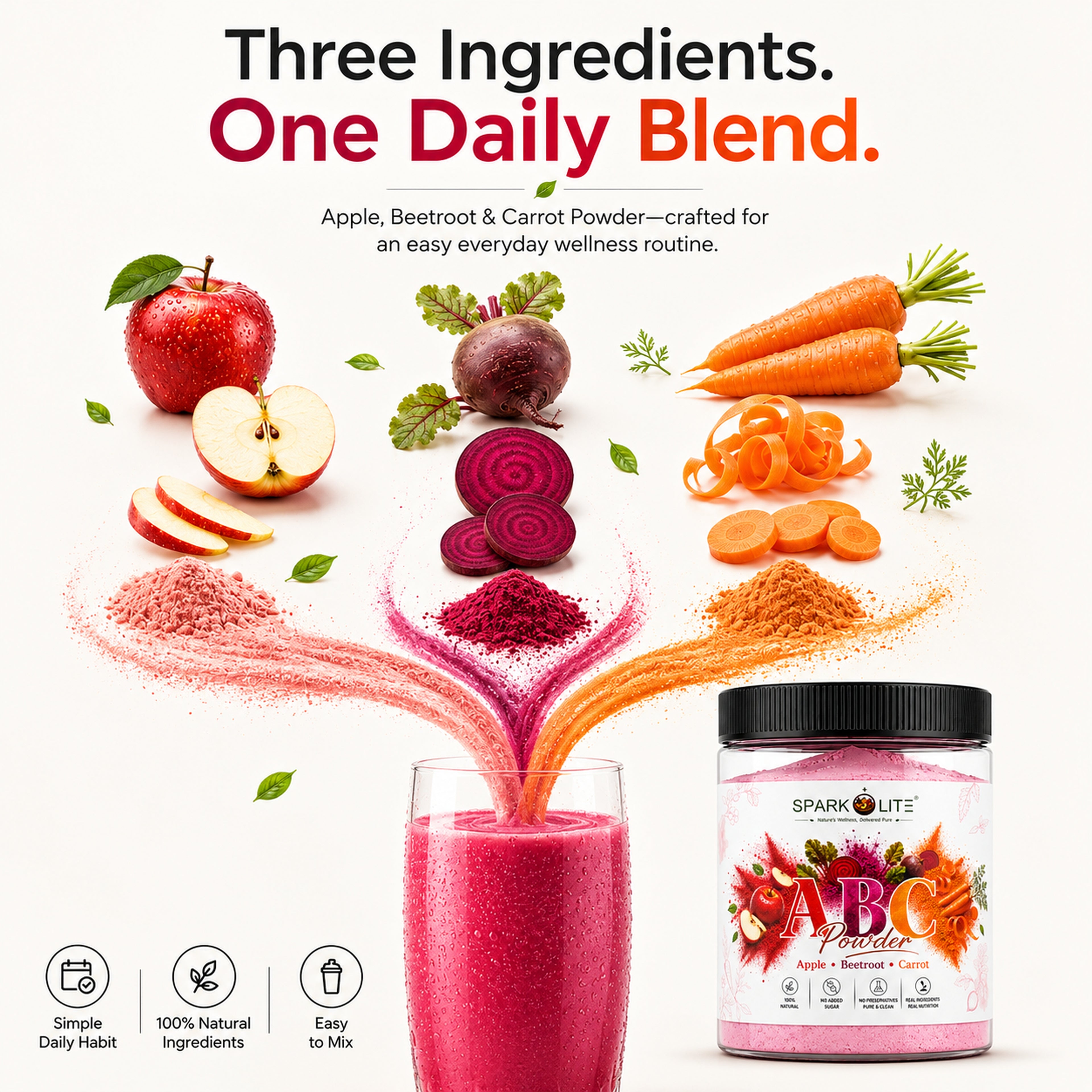 Organic ABC Powder | Apple, Beetroot & Carrot Powder