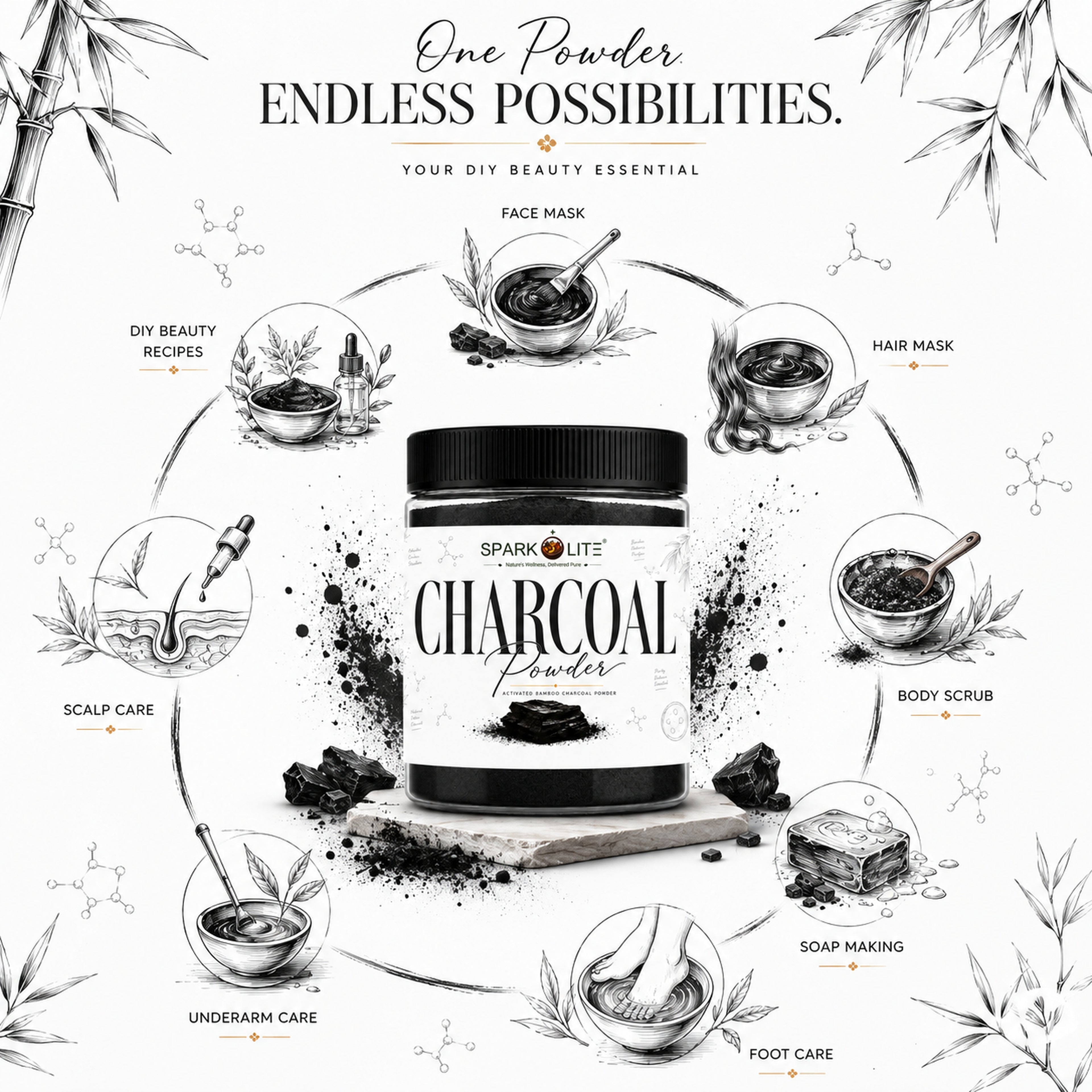 Organic Activated Bamboo Charcoal Powder