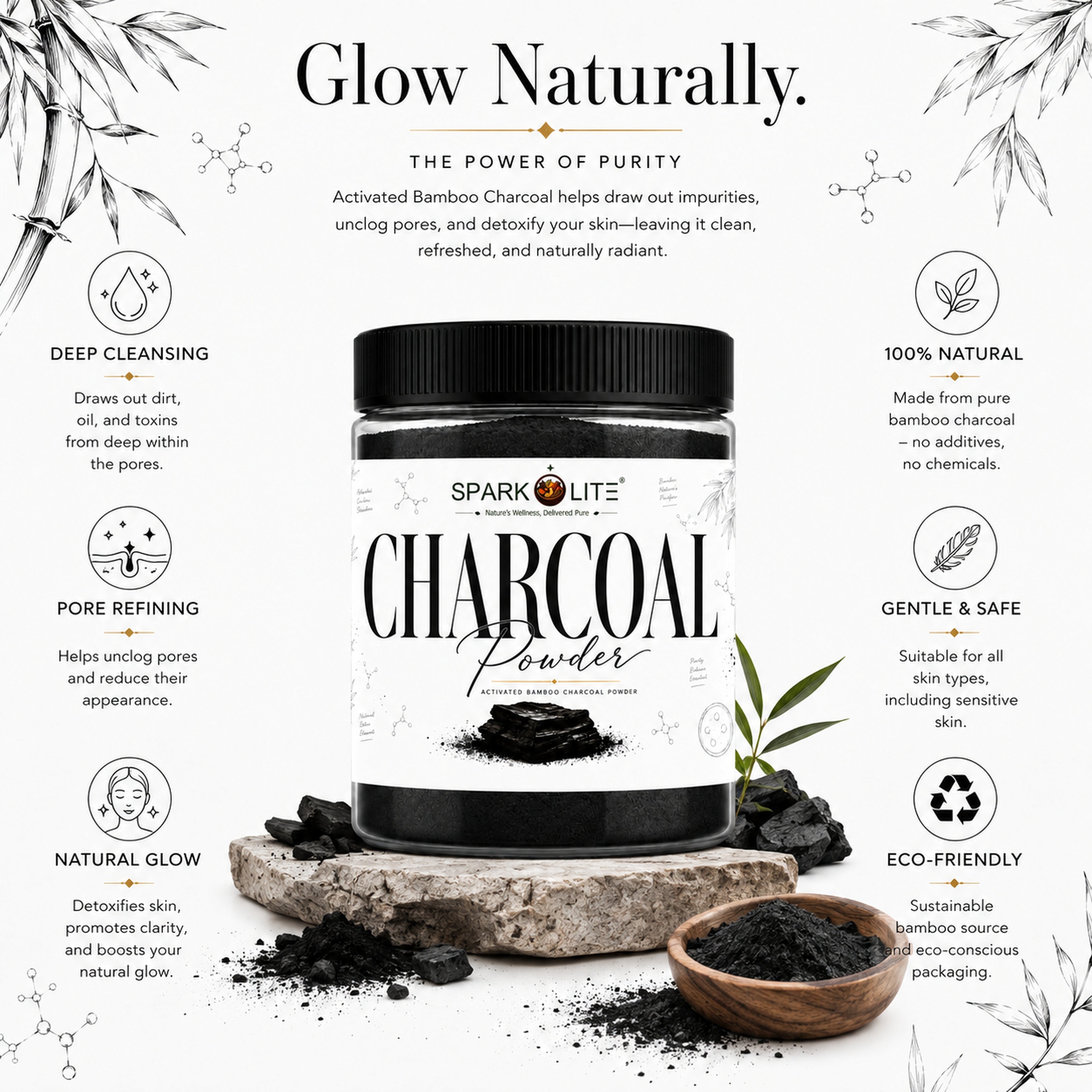Organic Activated Bamboo Charcoal Powder