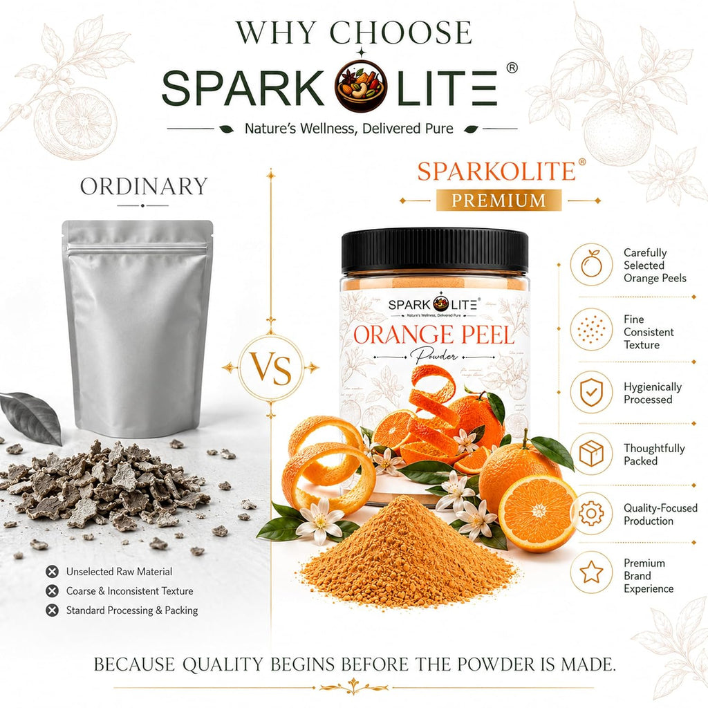 Organic Orange Peel Powder for Face Pack & Hair Care | Premium Sun-Dried Orange Peel Powder | Finely Ground Citrus Peel Powder for DIY Skincare & Hair Masks | No Added Preservatives | 1 Kg (500 G x 2)