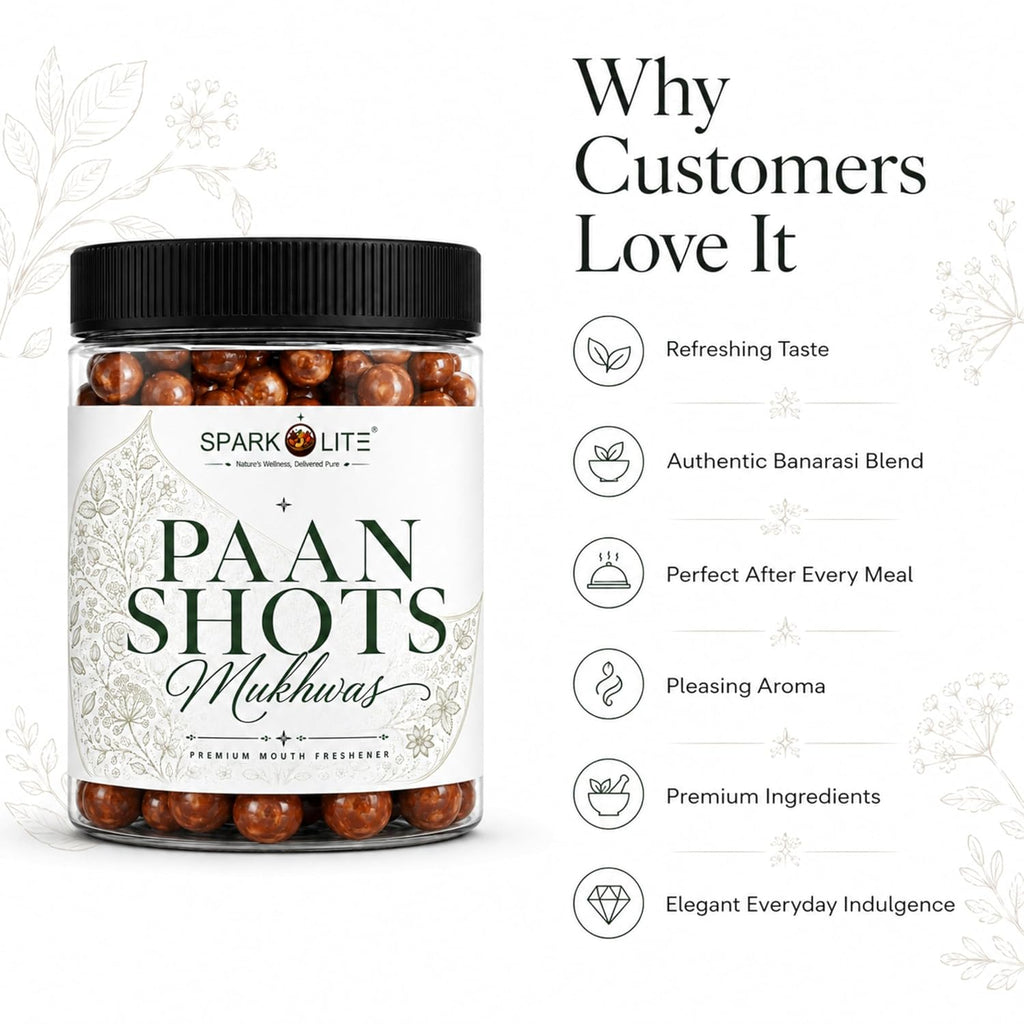 PARKOLITE® Premium Paan Shots Mukhwas 150 Gram| Delicious Banarasi Paan Flavour Mouth Freshener | After Meal Digestive Blend | Refreshing & Aromatic | Premium Indian Mukhwas