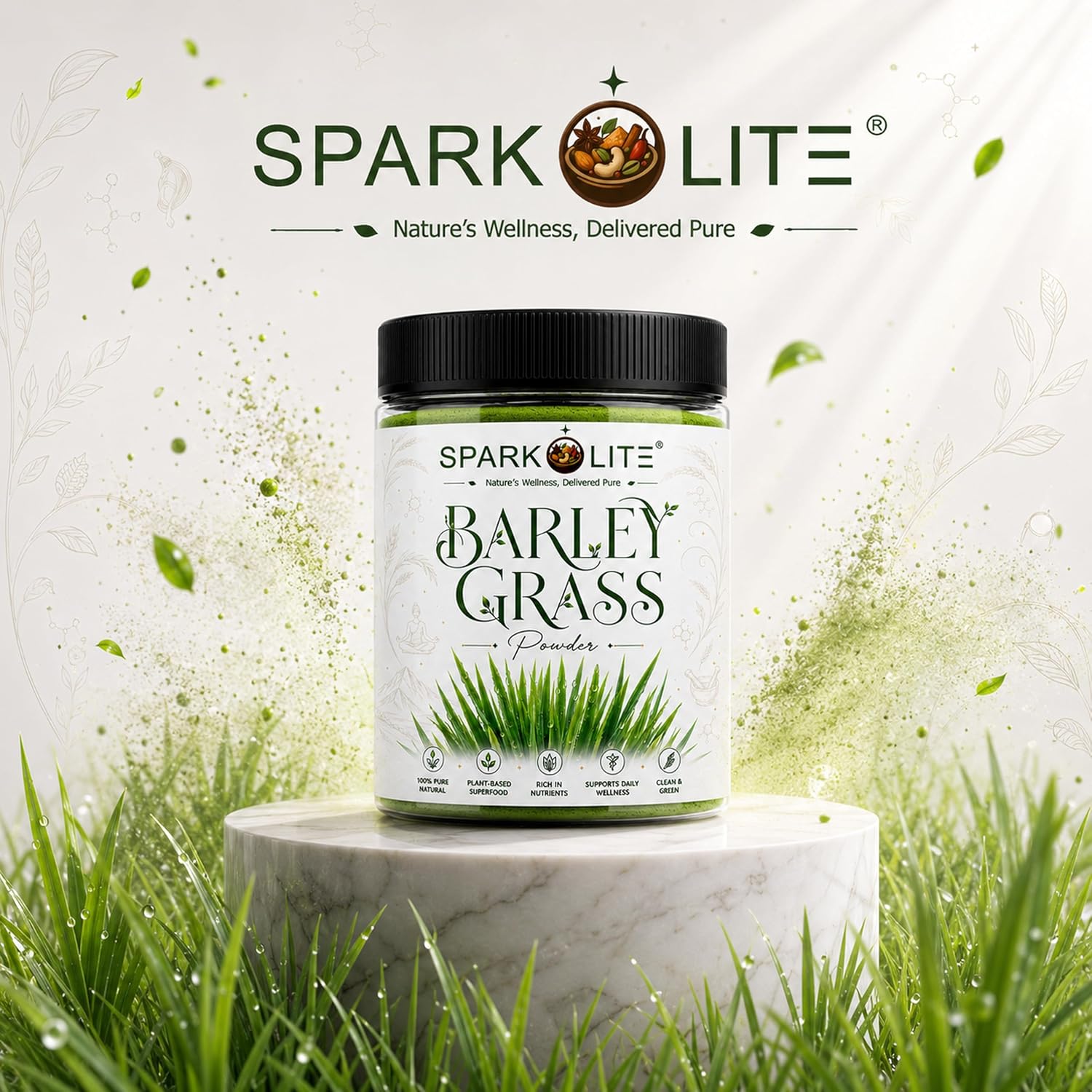 Organic Barley Grass Powder | Premium Green Superfood | Rich in Naturally Occurring Nutrients & Chlorophyll | Vegan | Gluten Free | No Added Sugar | Daily Wellness Drink Mix | 1Kg (500 G x 2)