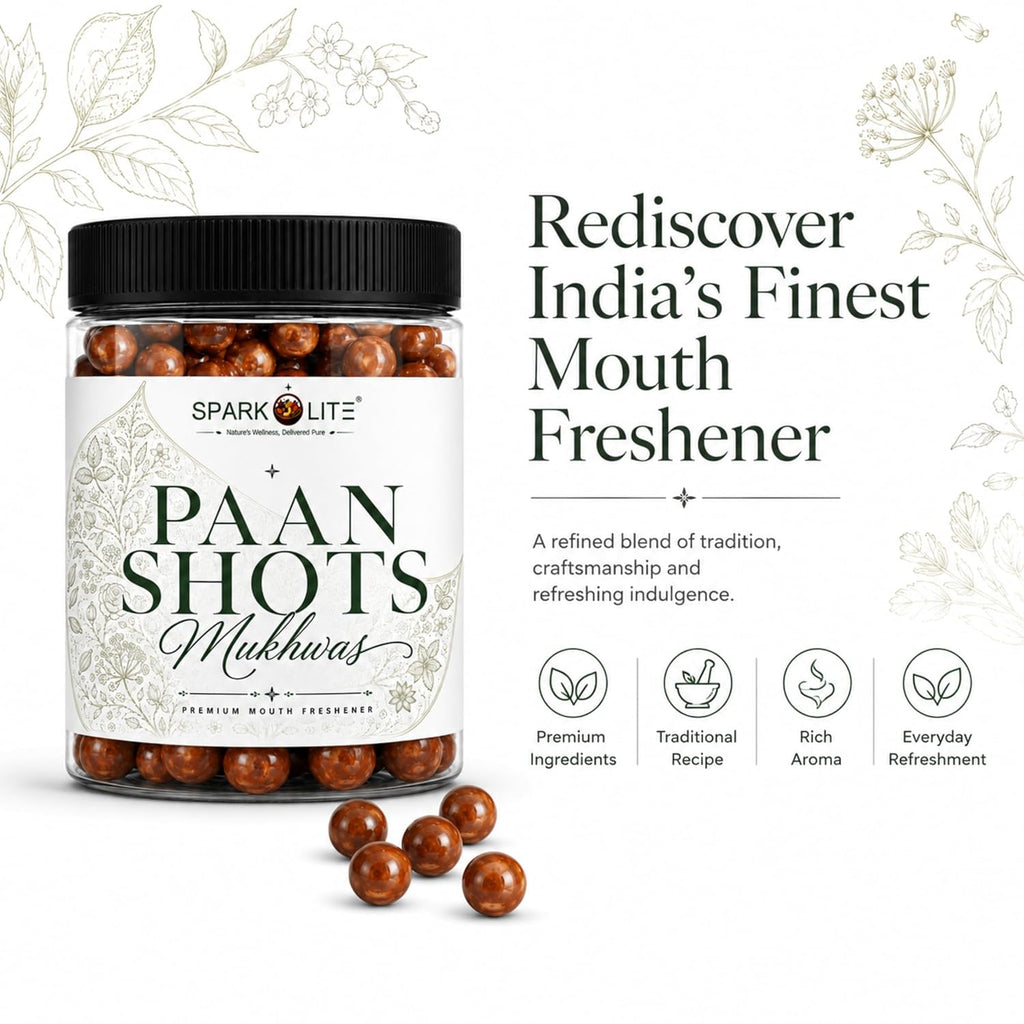 PARKOLITE® Premium Paan Shots Mukhwas 150 Gram| Delicious Banarasi Paan Flavour Mouth Freshener | After Meal Digestive Blend | Refreshing & Aromatic | Premium Indian Mukhwas