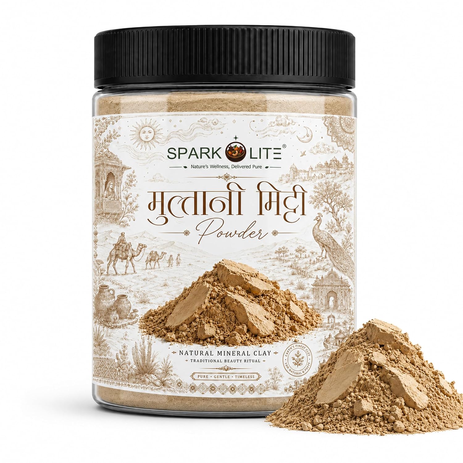 Organic Multani Mitti Powder (Fuller's Earth) 1 Kg (500 Gram x 2) | Natural Face Pack Powder | Fine Clay for DIY Face Masks, Hair Masks & Beauty Care Rituals | No Added Chemicals, Colors or Fragrances