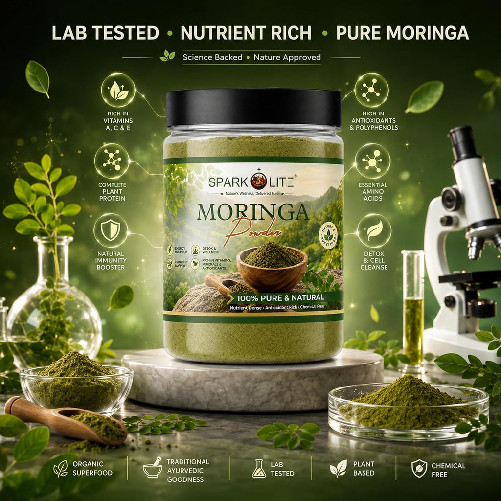 Organic Organic Moringa Powder | Pure Moringa Leaf Powder | Natural Superfood for Energy, Immunity & Detox | Vegan Herbal Supplement | Rich in Iron, Calcium & Antioxidants | No Additives (1 Kg ( pack of 2 x 500 G ))