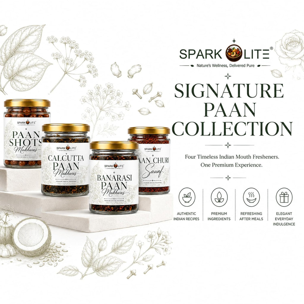 SPARKOLITE® Signature Paan Mukhwas Combo Pack | Calcutta, Banarasi, Shots & Churi Saunf | Premium Mouth Freshener | After-Meal Refreshment | 4 Jars Combo