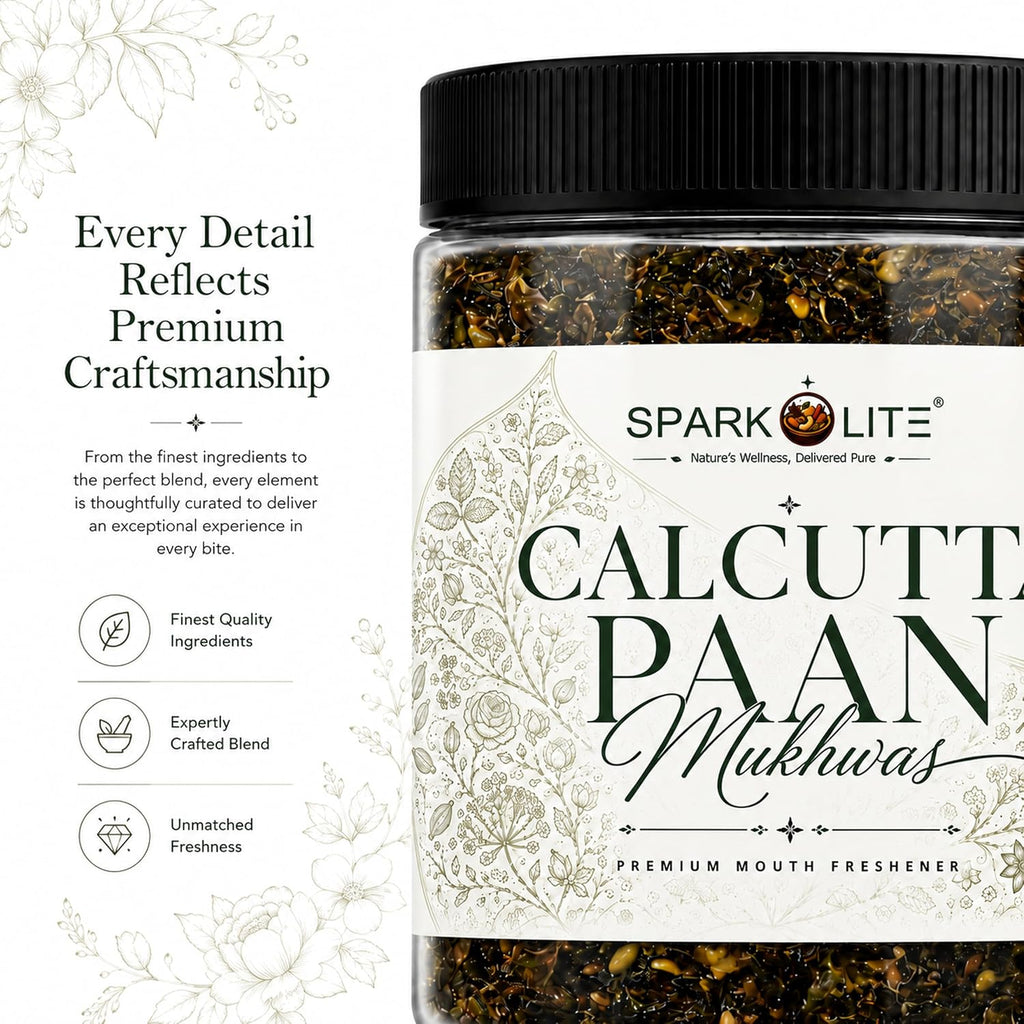 SPARKOLITE® Calcutta Paan Mukhwas 150 Gram| Premium Mouth Freshener | Traditional Indian After Meal Digestive Blend | Sweet & Refreshing Saunf Mix | No Artificial Colours