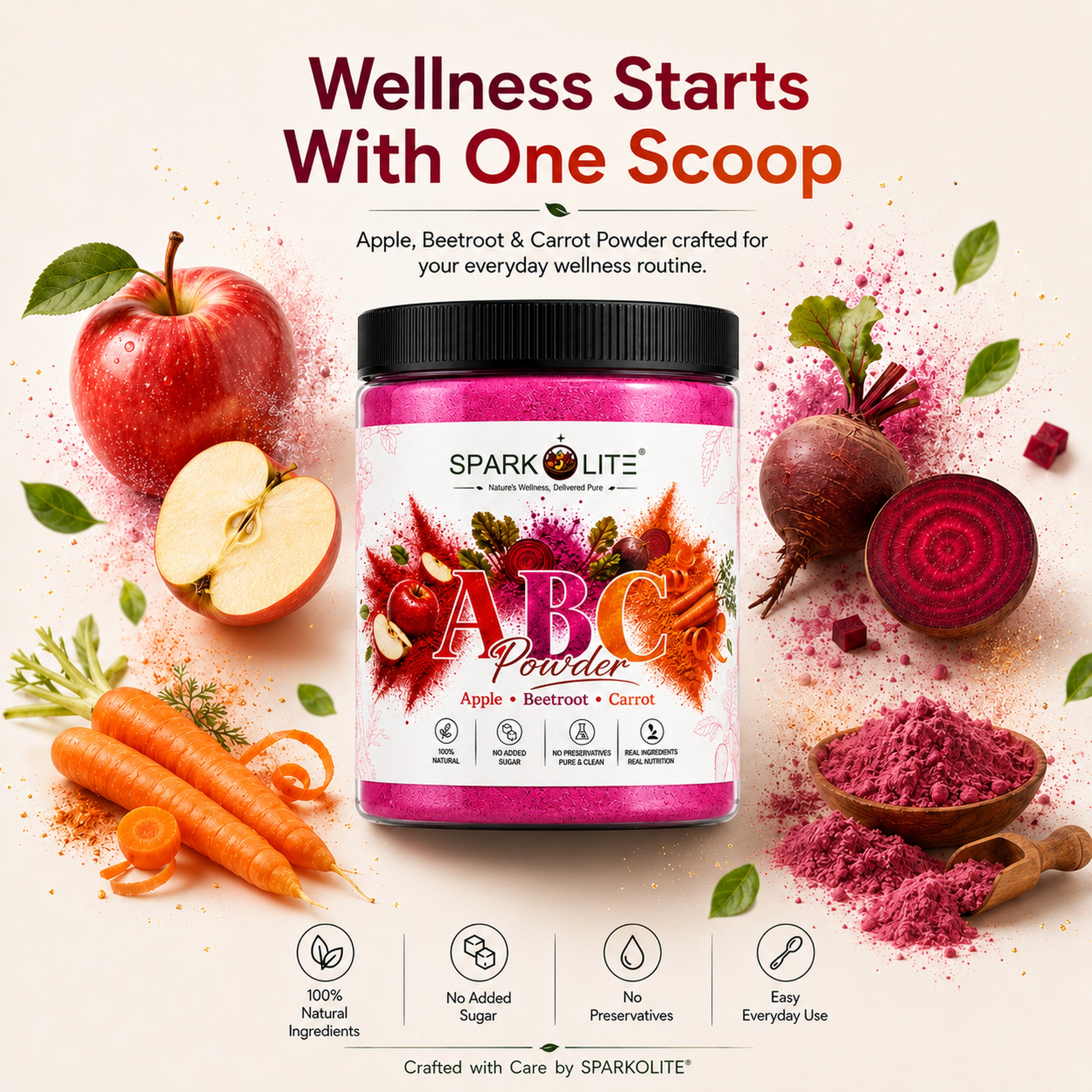 Organic ABC Powder | Apple, Beetroot & Carrot Powder