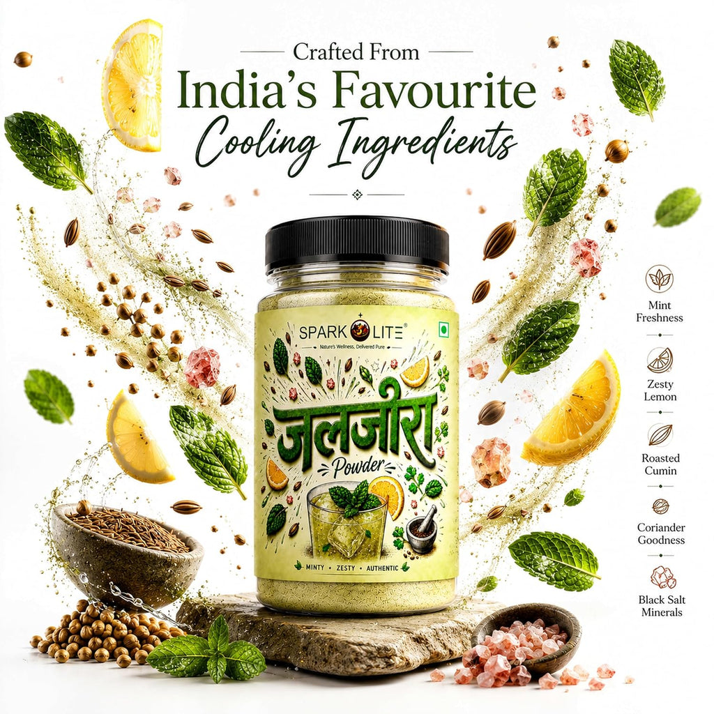 SPARKOLITE® Premium Jaljeera Powder 100g | Instant Jal Jeera Drink Mix | Traditional Indian Digestive Beverage | Mint, Roasted Cumin & Spice Blend | Tangy Summer Cooler Sharbat