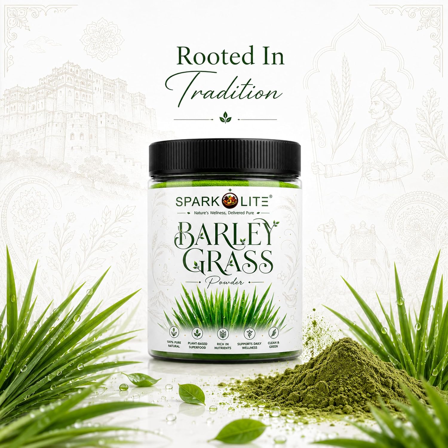 Organic Barley Grass Powder | Premium Green Superfood | Rich in Naturally Occurring Nutrients & Chlorophyll | Vegan | Gluten Free | No Added Sugar | Daily Wellness Drink Mix | 1Kg (500 G x 2)