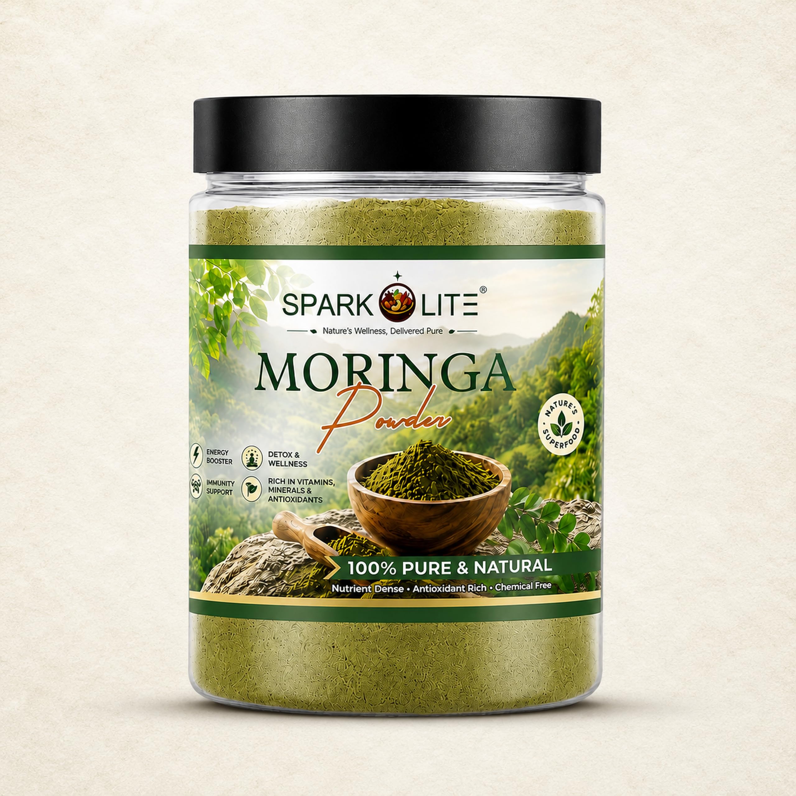 Organic Organic Moringa Powder | Pure Moringa Leaf Powder | Natural Superfood for Energy, Immunity & Detox | Vegan Herbal Supplement | Rich in Iron, Calcium & Antioxidants | No Additives (1 Kg ( pack of 2 x 500 G ))