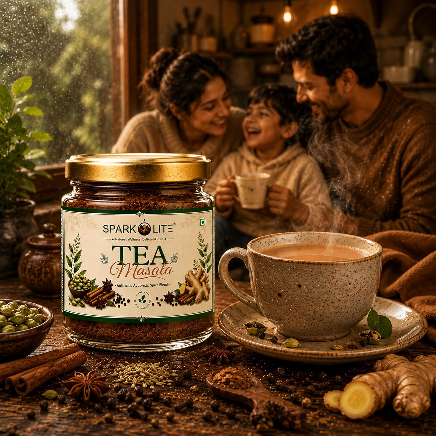 SPARKOLITE® Premium Tea Masala | Authentic Royal Chai Spice Blend with Elaichi, Ginger, Star Anise, Cinnamon & Clove | Strong Kadak Flavor & Rich Aroma | Natural Masala for Tea (50 Gms.)