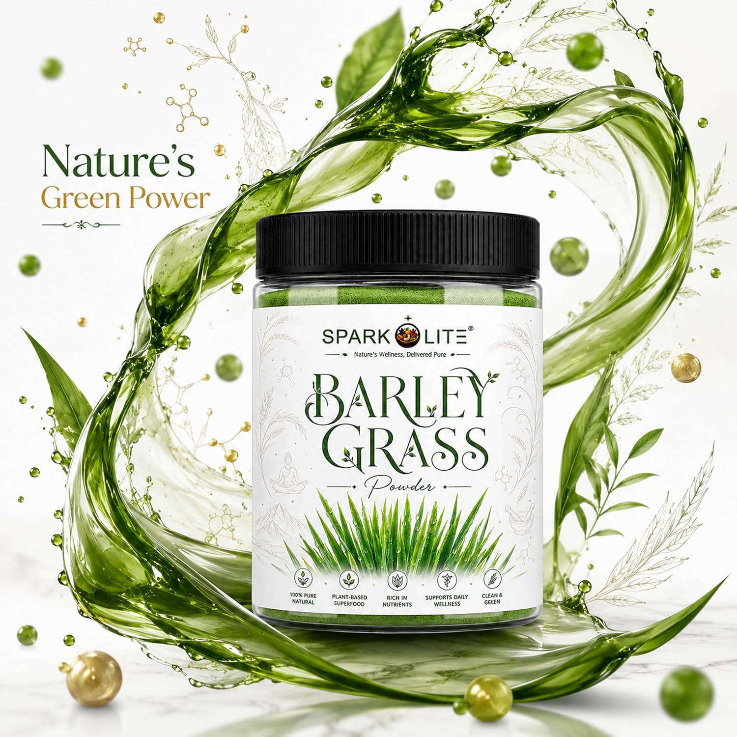 Organic Barley Grass Powder | Premium Green Superfood | Rich in Naturally Occurring Nutrients & Chlorophyll | Vegan | Gluten Free | No Added Sugar | Daily Wellness Drink Mix | 1Kg (500 G x 2)