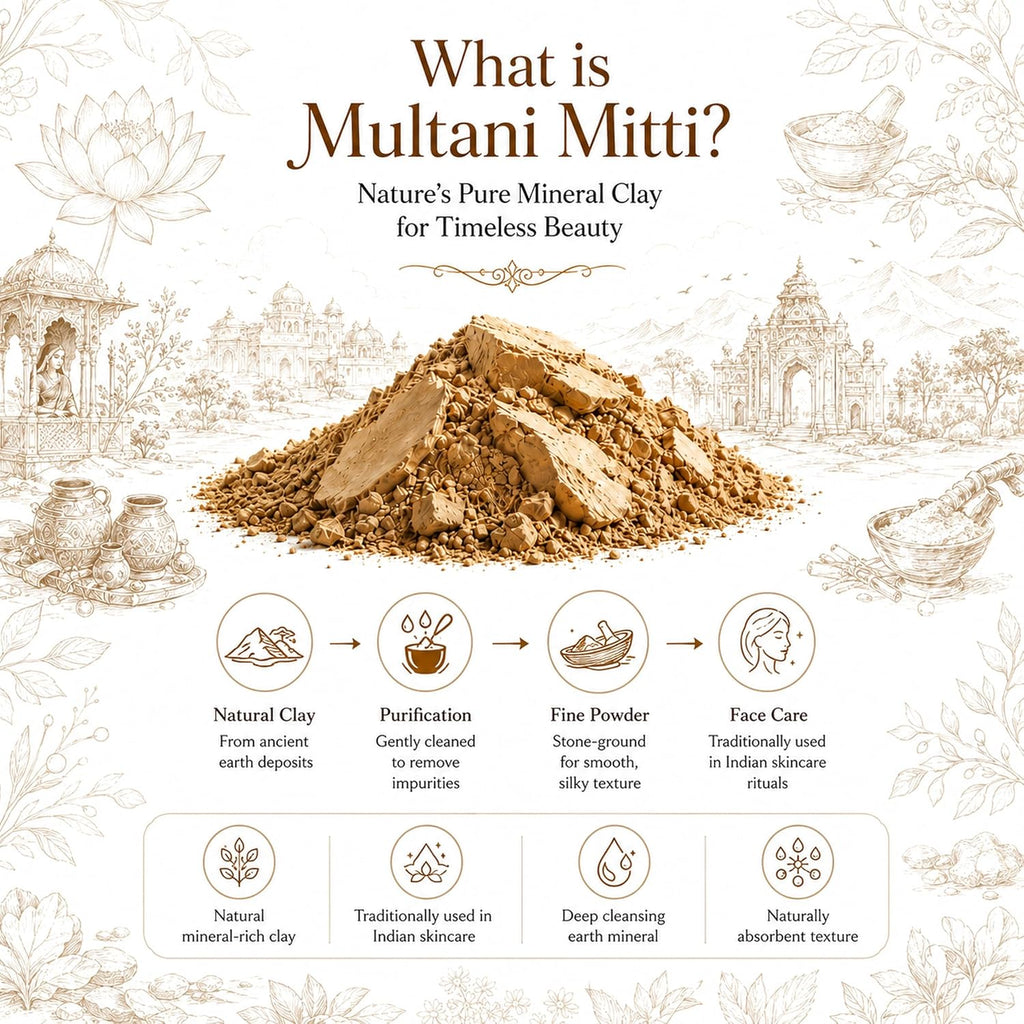 Organic Multani Mitti Powder (Fuller's Earth) 1 Kg (500 Gram x 2) | Natural Face Pack Powder | Fine Clay for DIY Face Masks, Hair Masks & Beauty Care Rituals | No Added Chemicals, Colors or Fragrances