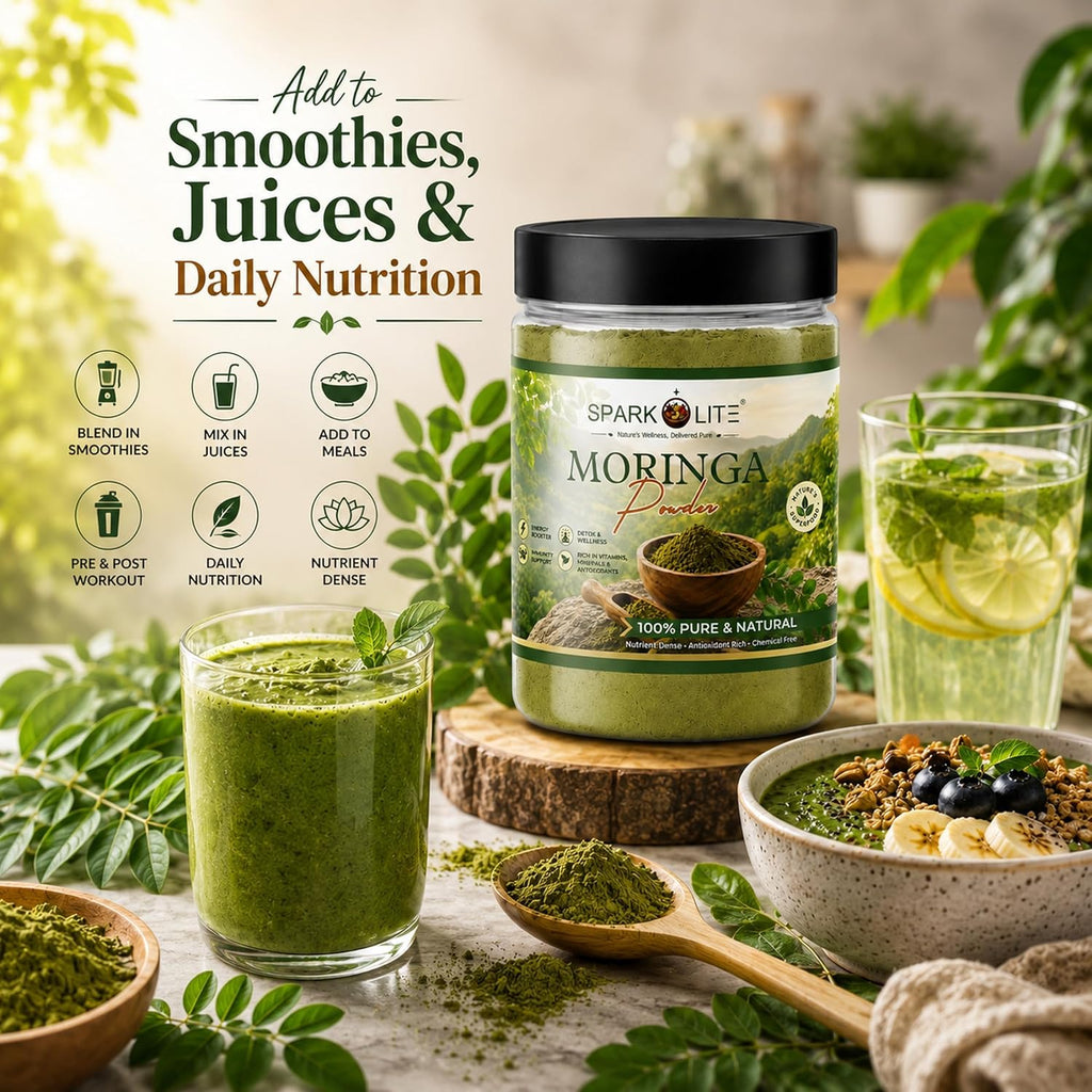 Organic Organic Moringa Powder | Pure Moringa Leaf Powder | Natural Superfood for Energy, Immunity & Detox | Vegan Herbal Supplement | Rich in Iron, Calcium & Antioxidants | No Additives (1 Kg ( pack of 2 x 500 G ))
