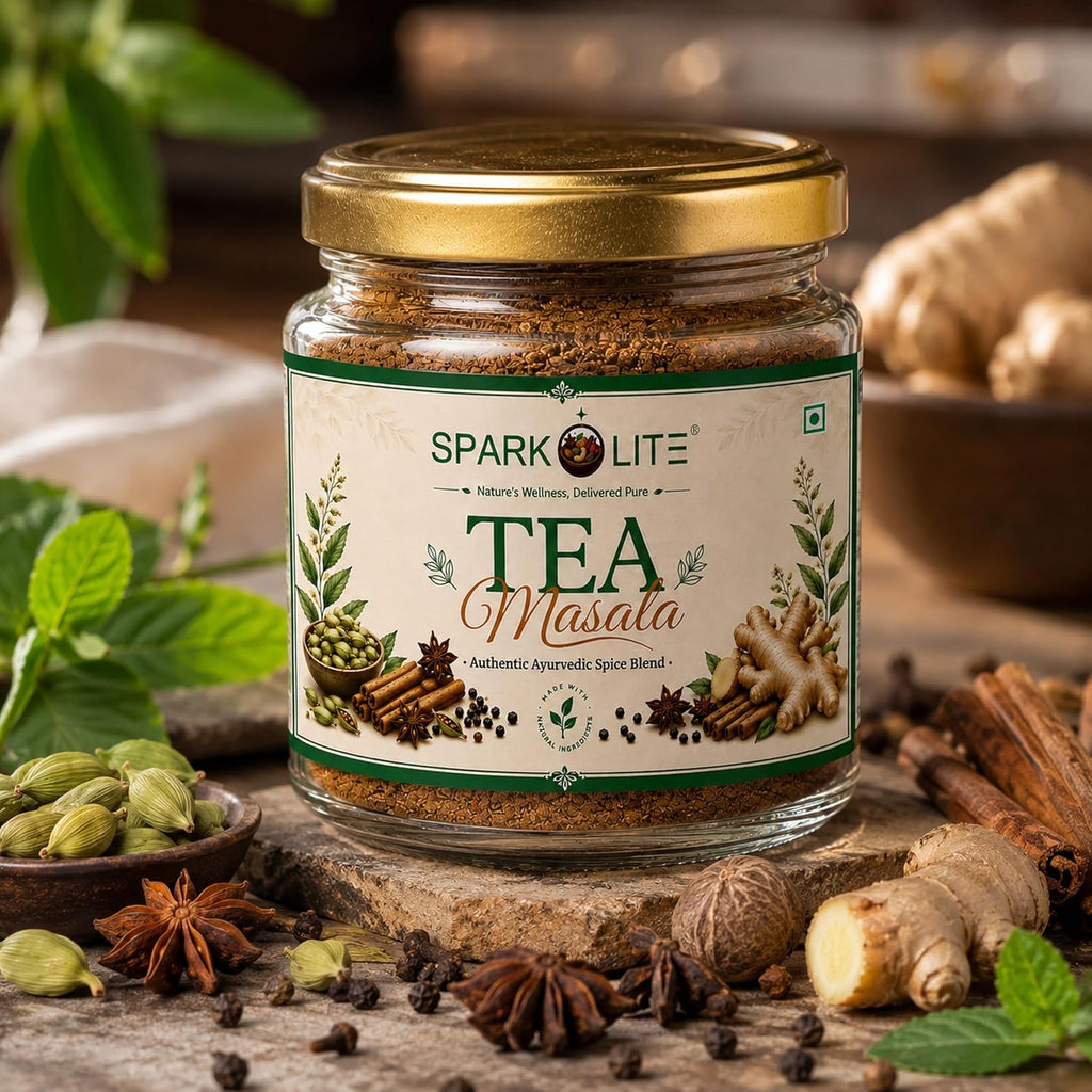 SPARKOLITE® Premium Tea Masala | Authentic Royal Chai Spice Blend with Elaichi, Ginger, Star Anise, Cinnamon & Clove | Strong Kadak Flavor & Rich Aroma | Natural Masala for Tea (50 Gms.)