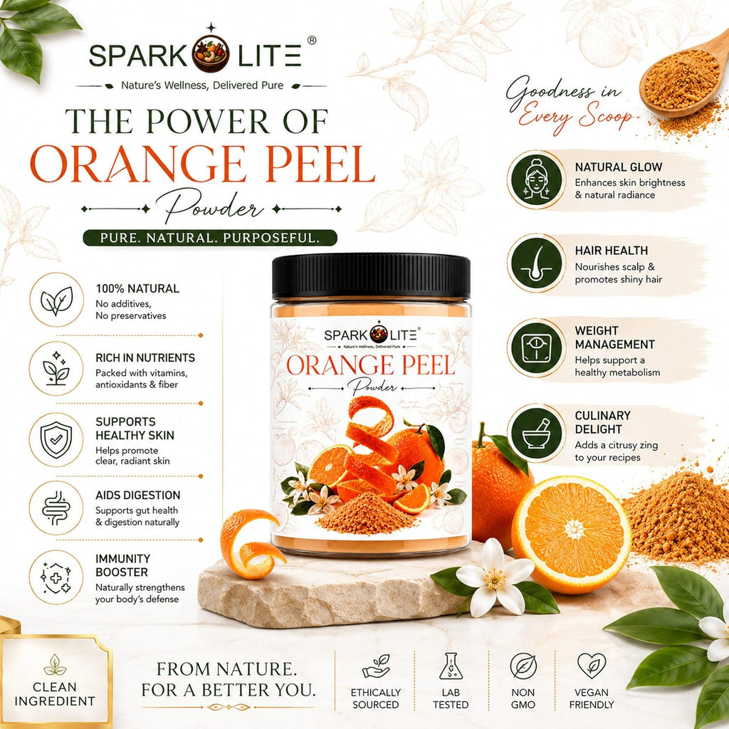 Organic Orange Peel Powder for Face Pack & Hair Care | Premium Sun-Dried Orange Peel Powder | Finely Ground Citrus Peel Powder for DIY Skincare & Hair Masks | No Added Preservatives | 1 Kg (500 G x 2)