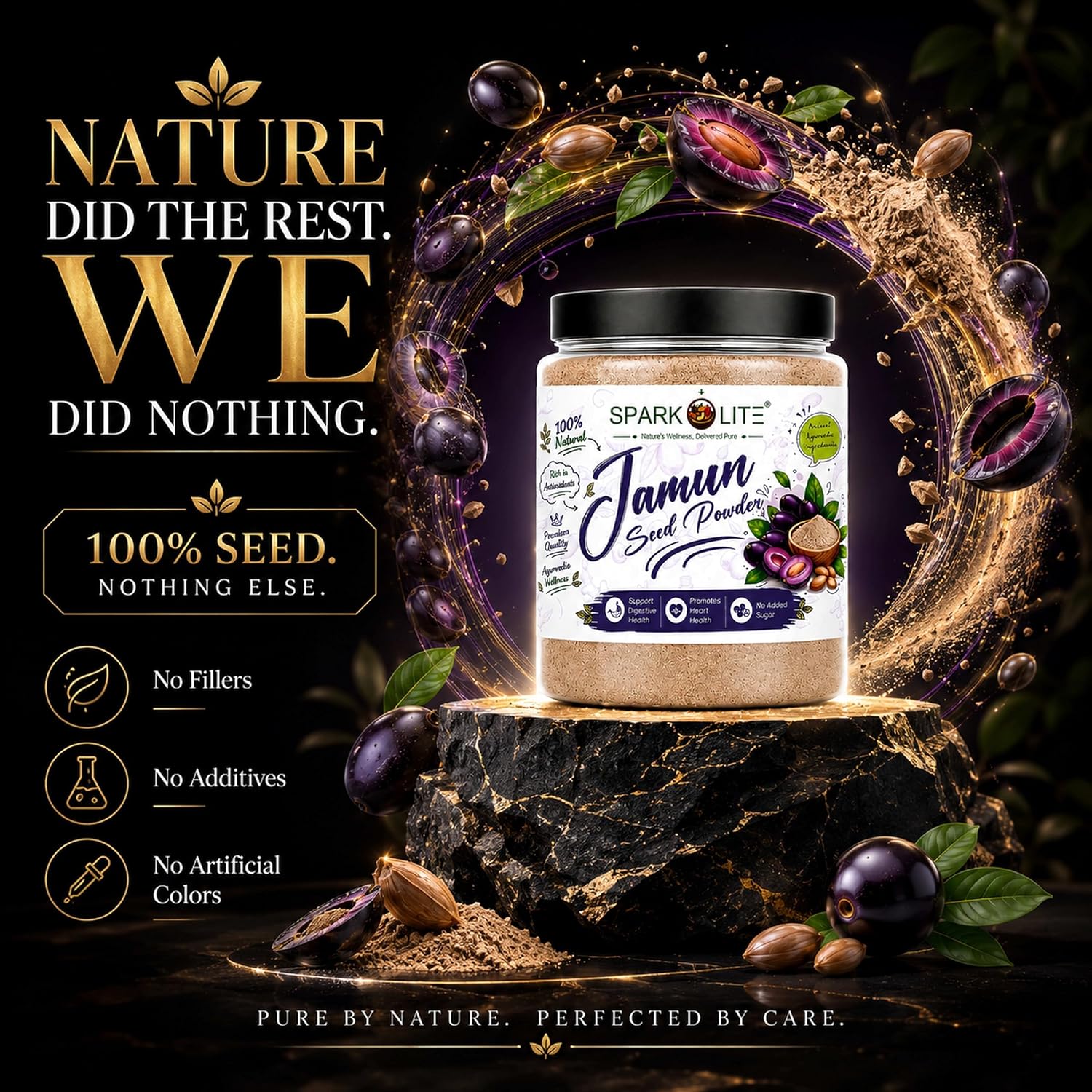 Organic Jamun Seed Powder | Premium Jamun Beej Powder | Finely Ground Syzygium Cumini Seed Powder | No Added Sugar, No Preservatives | Herbal Superfood for Daily Wellness (1 Kg (Pack of 2 x 500 Gms.))