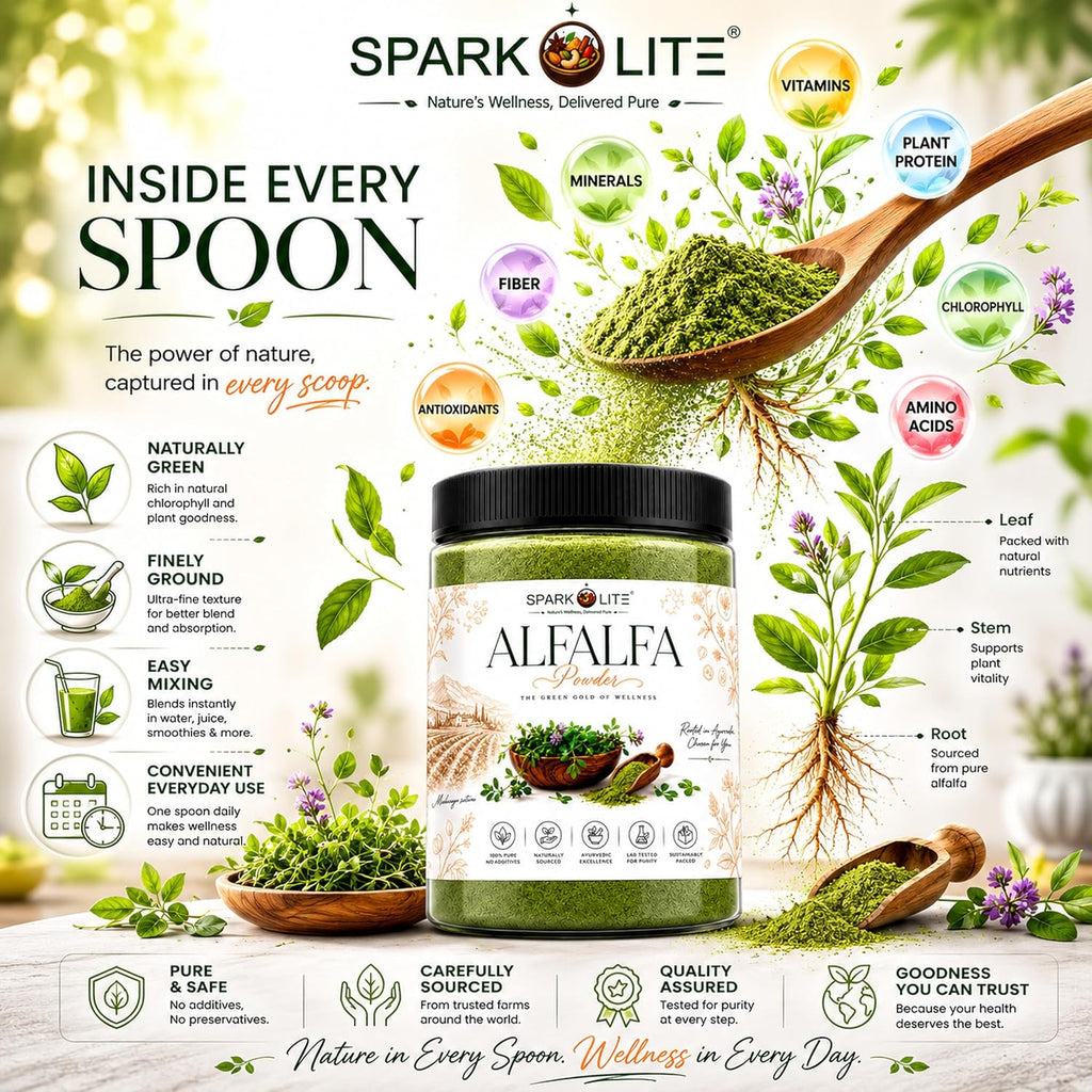 Organic Alfalfa Powder 150 gram | Premium Alfalfa Leaf Powder | Rich in Naturally Occurring Vitamins, Minerals & Chlorophyll | Green Superfood for Smoothies, Juices & Daily Wellness | 100% Pure | No Added Sugar | Vegan