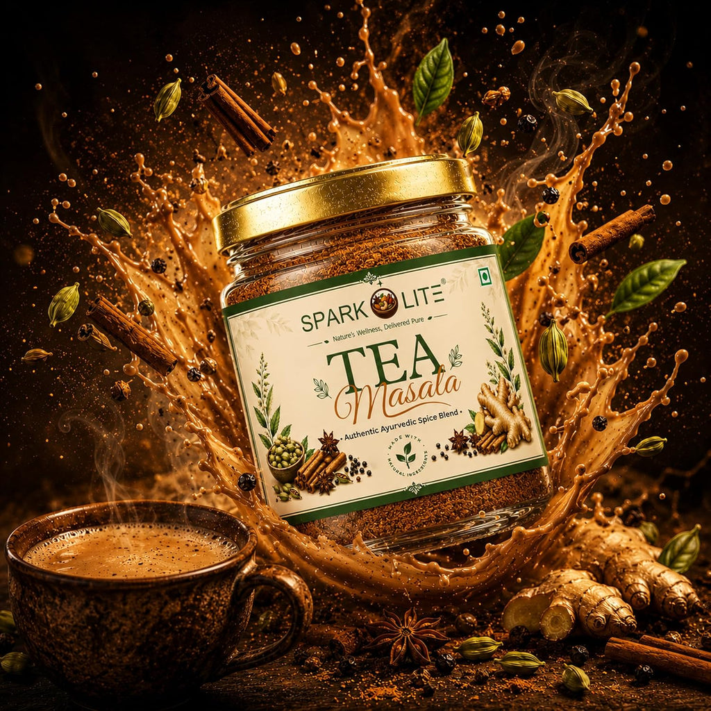 SPARKOLITE® Premium Tea Masala | Authentic Royal Chai Spice Blend with Elaichi, Ginger, Star Anise, Cinnamon & Clove | Strong Kadak Flavor & Rich Aroma | Natural Masala for Tea (50 Gms.)