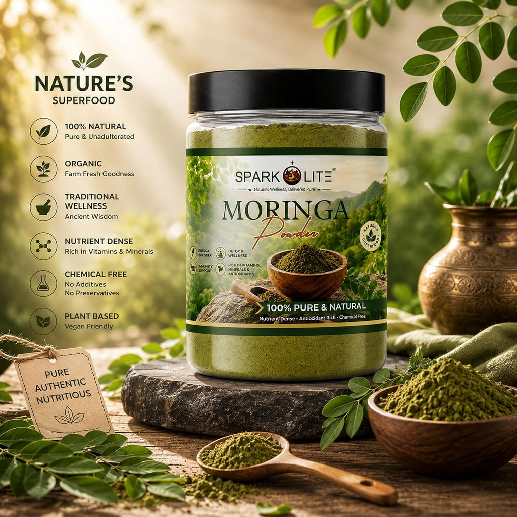 Organic Organic Moringa Powder | Pure Moringa Leaf Powder | Natural Superfood for Energy, Immunity & Detox | Vegan Herbal Supplement | Rich in Iron, Calcium & Antioxidants | No Additives (1 Kg ( pack of 2 x 500 G ))