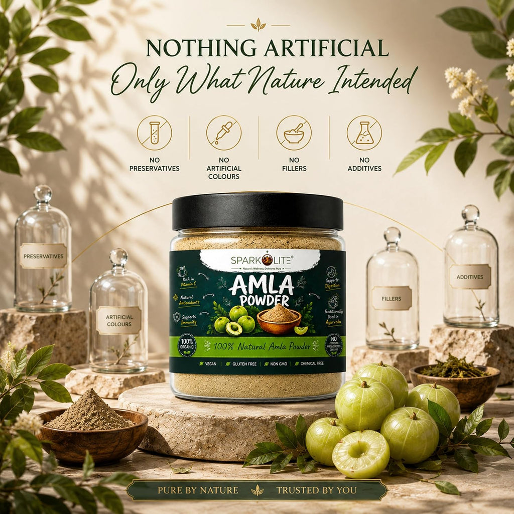 SPARKOLITE® Amla Powder 1kg (Pack of 2 x 500g) | Pure & Natural Amla Fruit Powder | Rich in Vitamin C | Supports Immunity, Hair & Skin Health | No Added Sugar or Preservatives