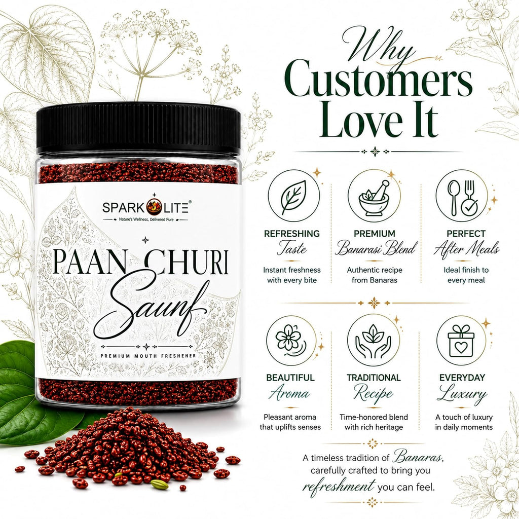 SPARKOLITE® Premium Paan Churi Saunf Mukhwas 150 Gram| Traditional Mouth Freshener | Sweet & Refreshing After Meal Digestive Mix | Premium Fennel Seed Blend | Ready to Eat
