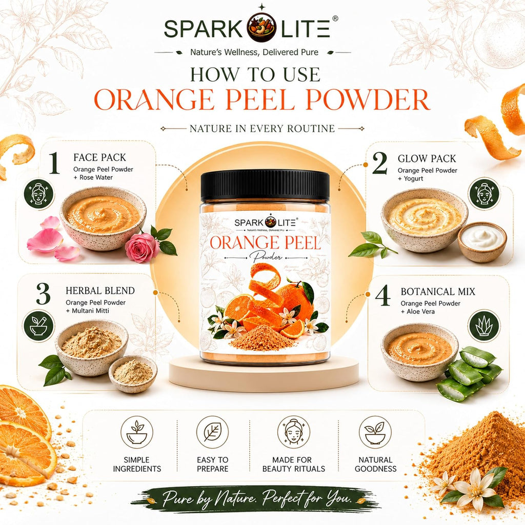 Organic Orange Peel Powder for Face Pack & Hair Care | Premium Sun-Dried Orange Peel Powder | Finely Ground Citrus Peel Powder for DIY Skincare & Hair Masks | No Added Preservatives | 1 Kg (500 G x 2)