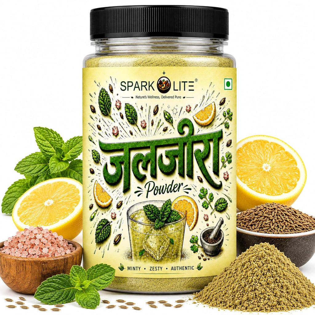 SPARKOLITE® Premium Jaljeera Powder 100g | Instant Jal Jeera Drink Mix | Traditional Indian Digestive Beverage | Mint, Roasted Cumin & Spice Blend | Tangy Summer Cooler Sharbat