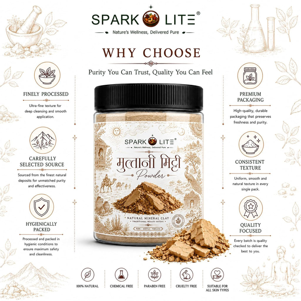 Organic Multani Mitti Powder (Fuller's Earth) 1 Kg (500 Gram x 2) | Natural Face Pack Powder | Fine Clay for DIY Face Masks, Hair Masks & Beauty Care Rituals | No Added Chemicals, Colors or Fragrances